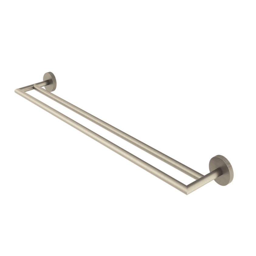 Product Cut out image of the Abacus Iso Pro Brushed Nickel Double Towel Rail